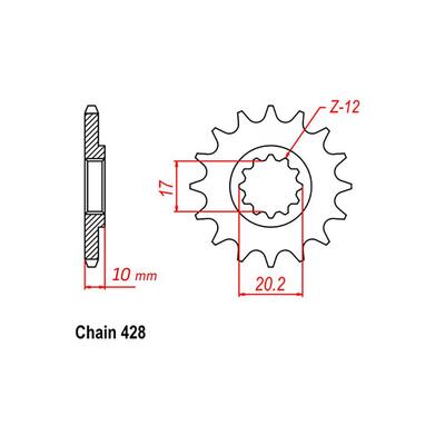 Front Sprocket - Steel 14T 520P