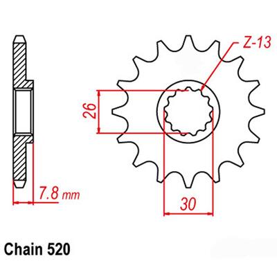 Front Sprocket - Steel 18T 520P