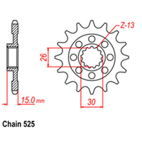 Front Sprocket Steel 17T 525 Bmw