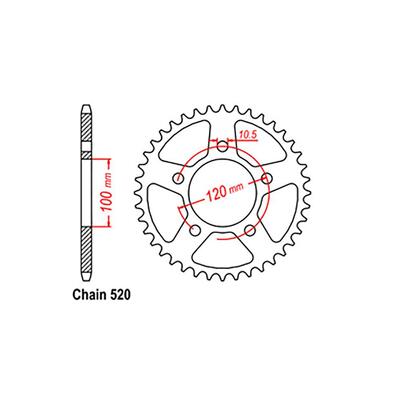 Rear Sprocket - Steel 47T 520P