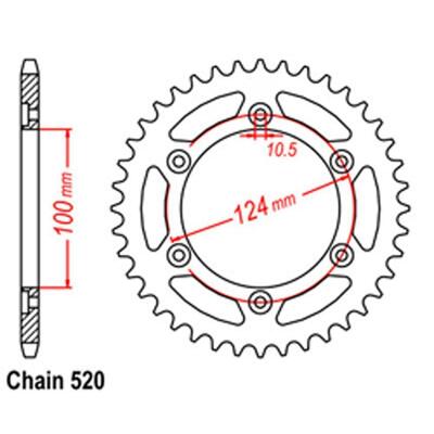 Rear Sprocket Steel 43T 520 Ducati