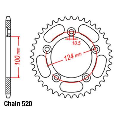 Rear Sprocket - Steel 43T 520P