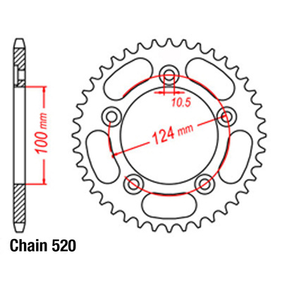 Rear Sprocket - Steel 46T 520P