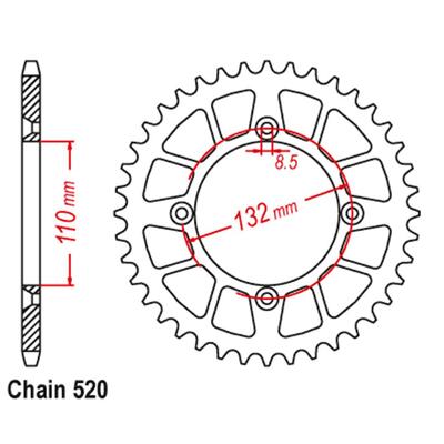 Rear Sprocket - Steel 50T 520P