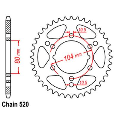 Rear Sprocket - Steel 40T 520P