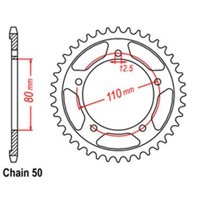 Rear Sprocket Steel 45T 530 Triumph