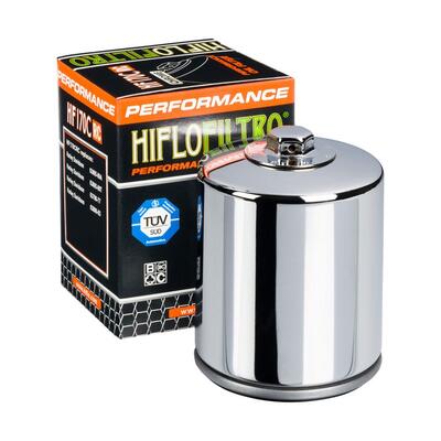 Hiflofiltro Oil Filter - HF170CRC CHROME (With Nut)