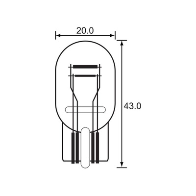 Bulb - Stop Tail Wedge 12V 21/5W - W3X16D