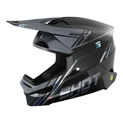 Shot Race Phaser Pearly Helmet - Black/Holographic