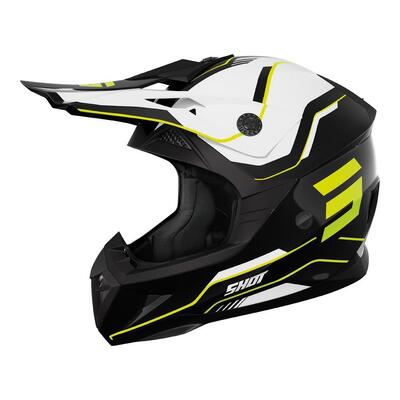 Shot Pulse Lines Glossy Helmet - Black/Neon Yellow