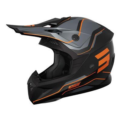 Shot Pulse Lines Matte Helmet - Black/Orange