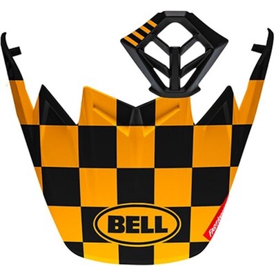 Bell Moto-9 Fasthouse Checker Replacement Peak Kit - Black/Orange