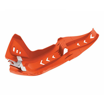 Polisport Fortress Skid Plate W/Linkage Guard Ktm/Husqvarna - Orange