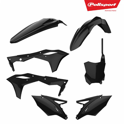 Polisport Plastics Mx Kit Kawasaki Kx250F 17-20  - Black