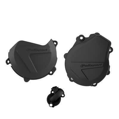 Polisport Engine Cover Protection Kit Ktm Husqvarna - Black