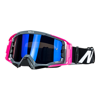 Nitro NV-150 MX Goggle - Grey/Pink Frame Blue Lens