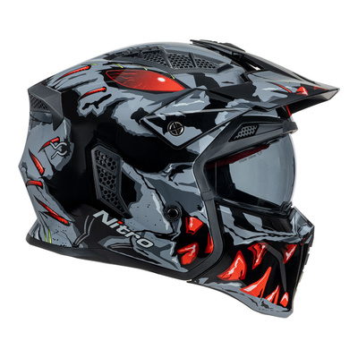 Nitro NZ302 Toxic Helmet - Grey/Red