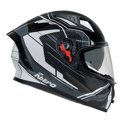 Nitro N501 Fuse Gloss Helmet - Grey/White/Black