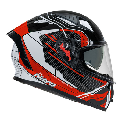 Nitro N501 Fuse Gloss Helmet - Red/White/Black