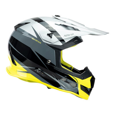 Nitro MX700 Recoil Helmet - Grey/Black/Fluro Yellow