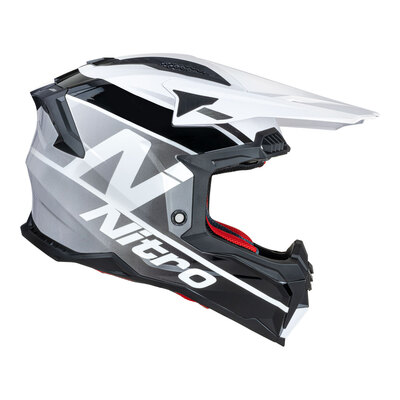 Nitro MX710 Onyx Helmet - White/Grey