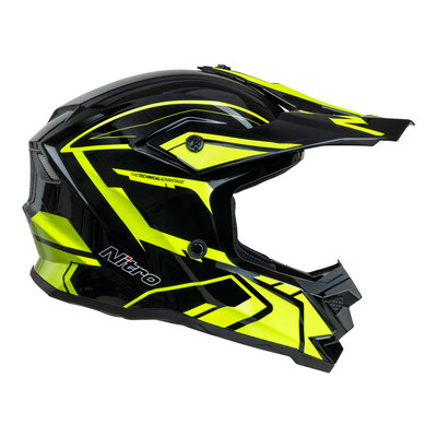 Nitro MX710 Youth Shard II Helmet - Fluro Yellow/Black