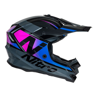 Nitro MX710 Youth Onyx Helmet - Purple/Pink