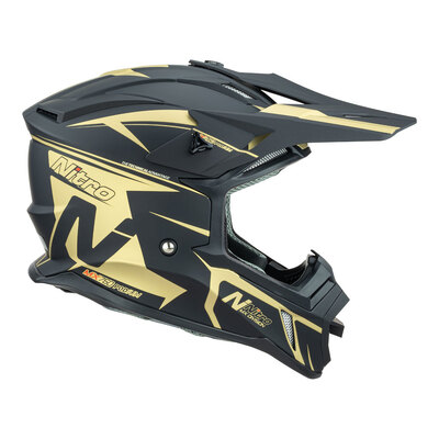 Nitro MX760 Satin Helmet - Black/Gold