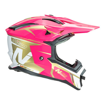 Nitro MX760 Helmet - Pink/White/Gold