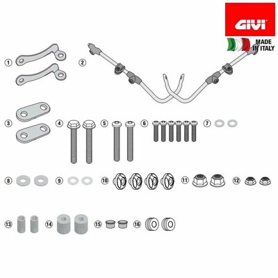 Givi Specific Windscreen Fitting Kit - Kymco Like 50-125-150 17-24 (Needs Screen 6109A)