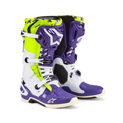 Alpinestar Tech 10 Dirt Studio Limited Edition Motocross Boots - White/Purple