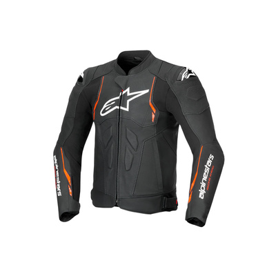 Alpinestars Dusk Airflow Leather Jacket - Black/Fluro Red