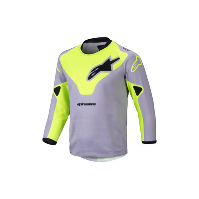 Alpinestars 2025 Kids Racer Veil Jersey  - Grey/Fluro Yellow