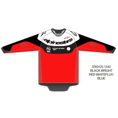 Alpinestars 2025 Pro-Dura Jersey - Black/Bright Red/Fluro White/Blue