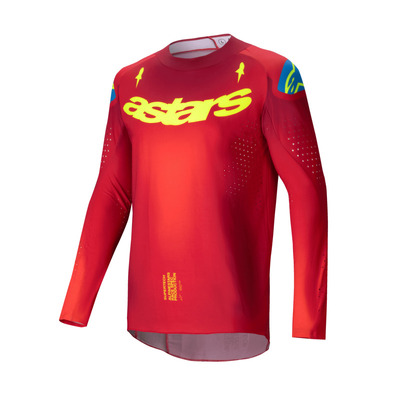 Alpinestars 2025 Supertech Maker Jersey  - Bright Red/Fluro Yellow