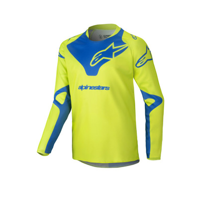 Alpinestars 2025 Youth Racer Veil Jersey  - Fluro Yellow/Blue