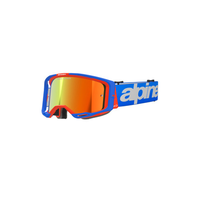 Alpinestars Vision 8 Wordmark Goggle - Mirror Red Lens - Blue/Orange - OS