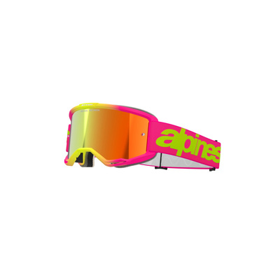 Alpinestars Vision 5 Wordmark Goggle - Mirror Red Lens - Pink/Fluro Yellow - OS