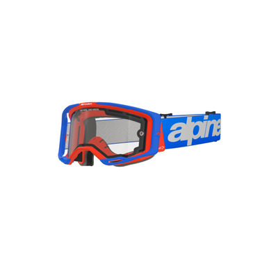 Alpinestars Vision 8 Wordmark Goggle - Blue/Orange/Dual Pane Clear Lens