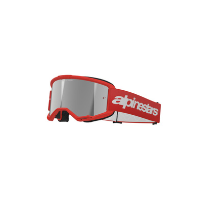 Alpinestars Vision 3 Wordmark Goggle - Mirror Silver Lens - Red - OS