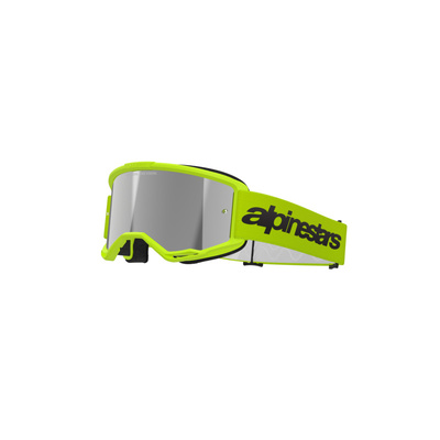 Alpinestars Vision 3 Wordmark Goggle - Mirror Silver Lens - Fluro Yellow - OS