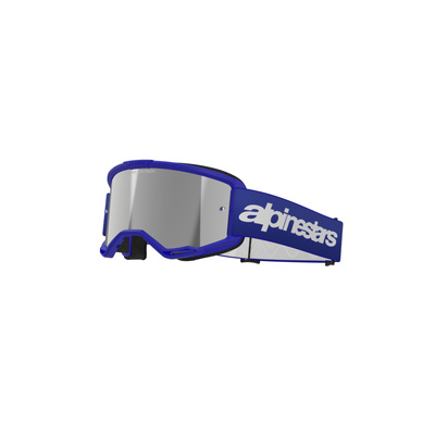 Alpinestars Vision 3 Wordmark Goggle - Mirror Silver Lens - Blue - OS