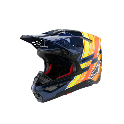 Alpinestars 2025 SM-10 TLD Edition Helmet ECE06 - Dark Blue/Orange/Fluro Yellow/Red