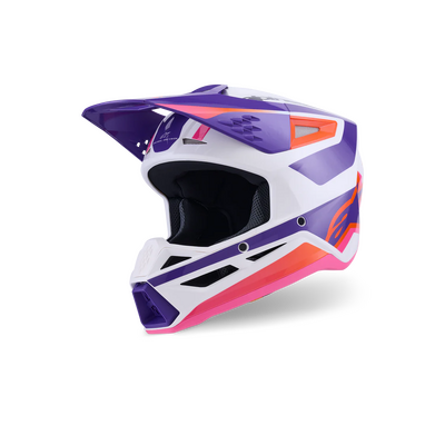 Alpinestars SM3 Heat Helmet - ECE 22.06 - White/Purple/Pink Glossy