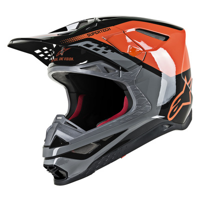 Alpinestars Supertech Sm8 Triple Helmet - Orange/Grey/Black