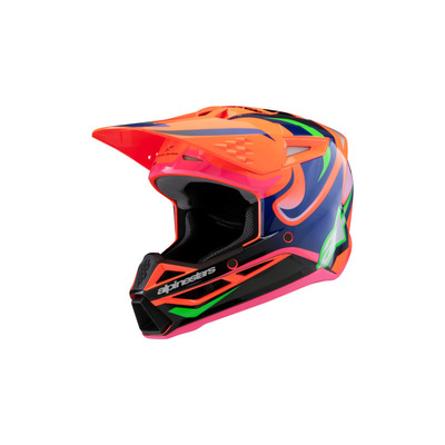 Alpinestars 2025 SM-3 Youth Deegan Helmet ECE06  - Fluro Orange/Purple/Fluro Pink