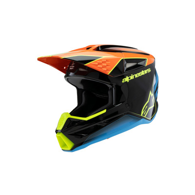 Alpinestars 2025 SM-3 Youth Fray Helmet ECE06  - Black/Orange/Fluro Yellow