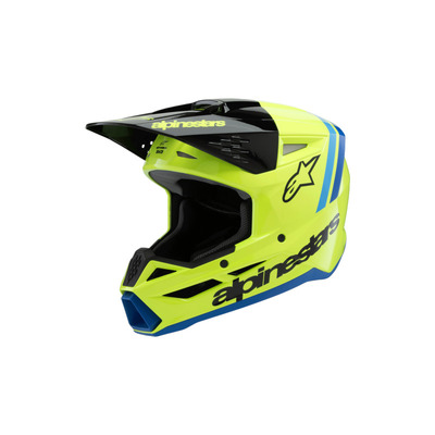 Alpinestars 2025 SM-3 Youth Radium Helmet ECE06  - Fluro Yellow/Black/Blue