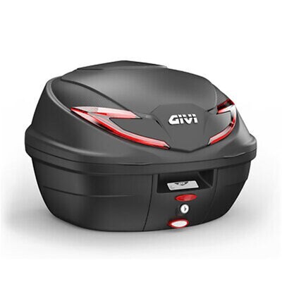 Givi Monolock Topcase 36L V2 Black/Red - Includes Universal Plate