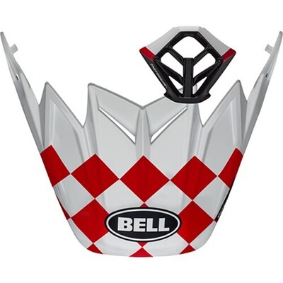 Bell Moto-9 Checkers Replacement Peak Kit - White/Red